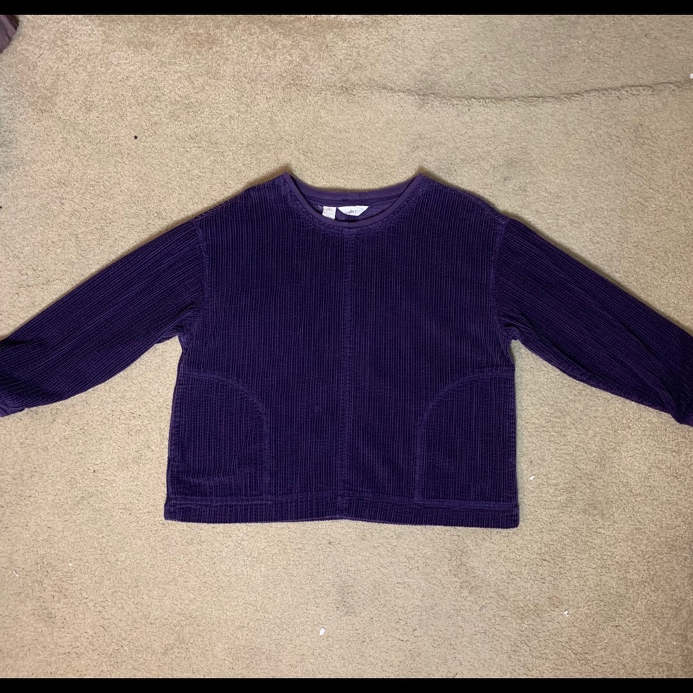 J Jill Medium Petite Purple Corduroy Top